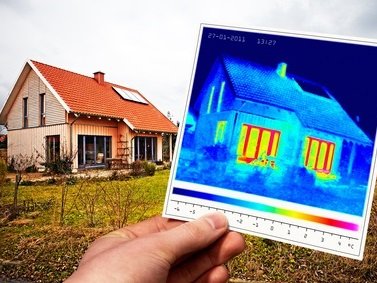Thermografie eines Einfamilienwohnhauses